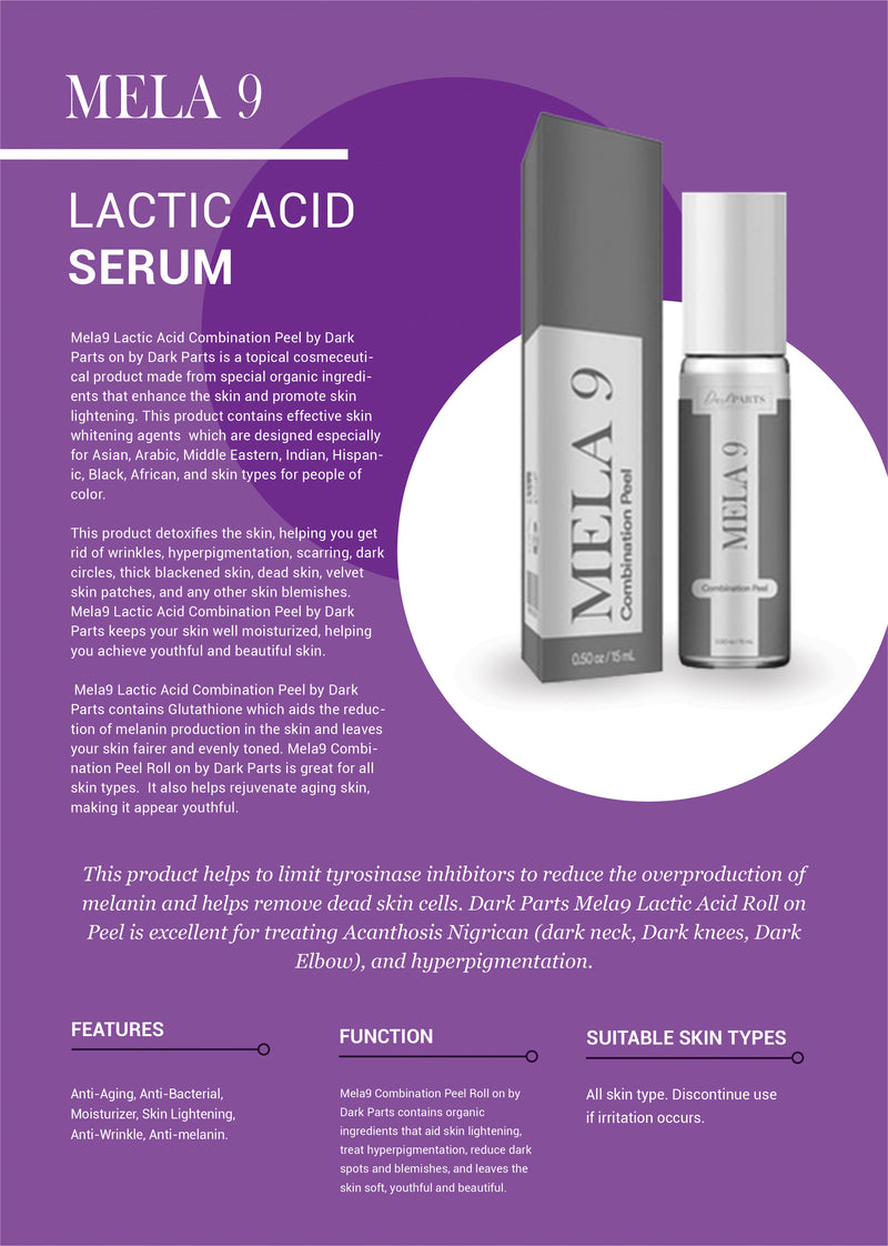 Mela9 Lactid Acid Hyperpigmentation Pigment Peel Kit